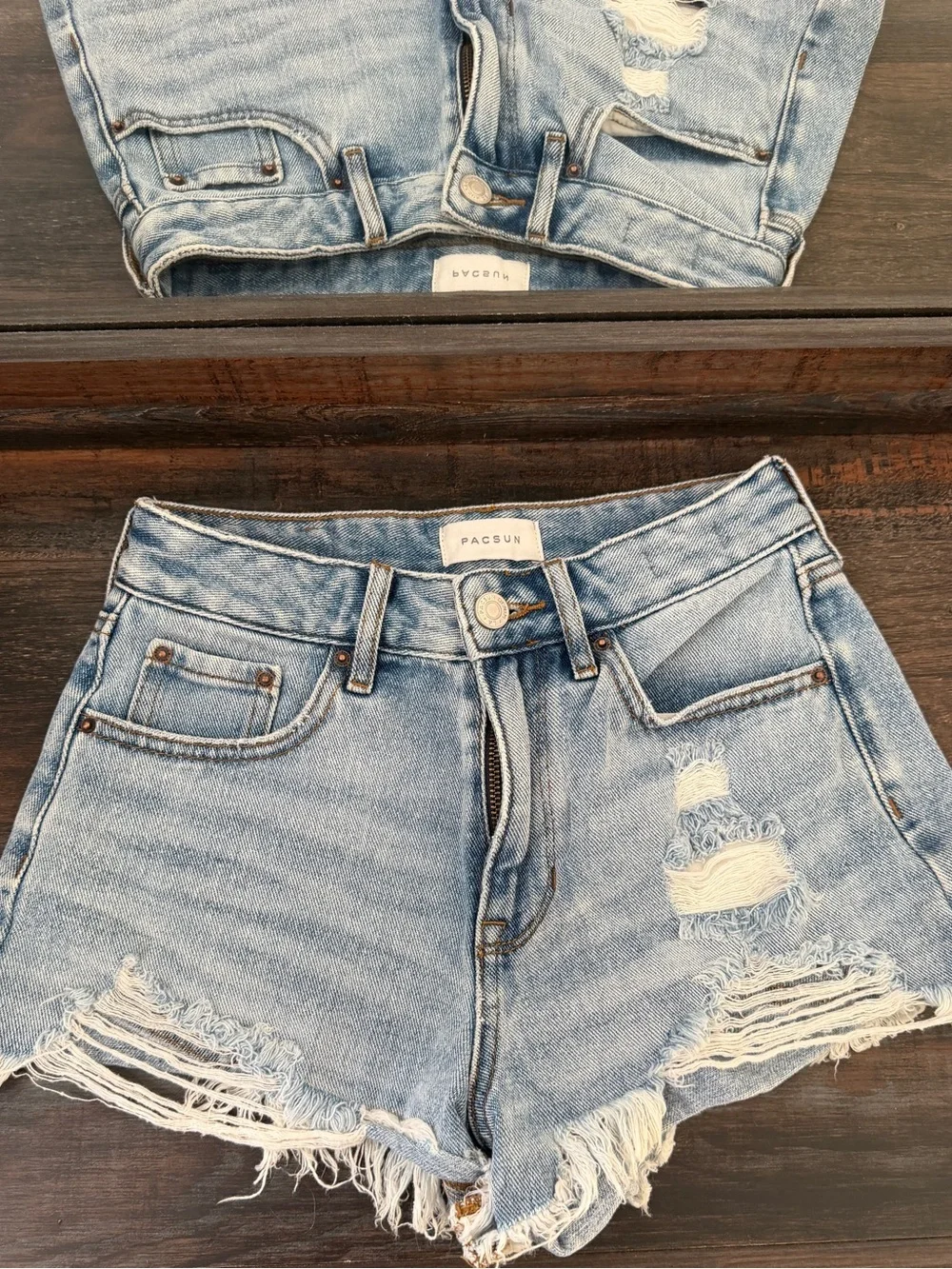 PACSUN Light Blue Denim Shorts
